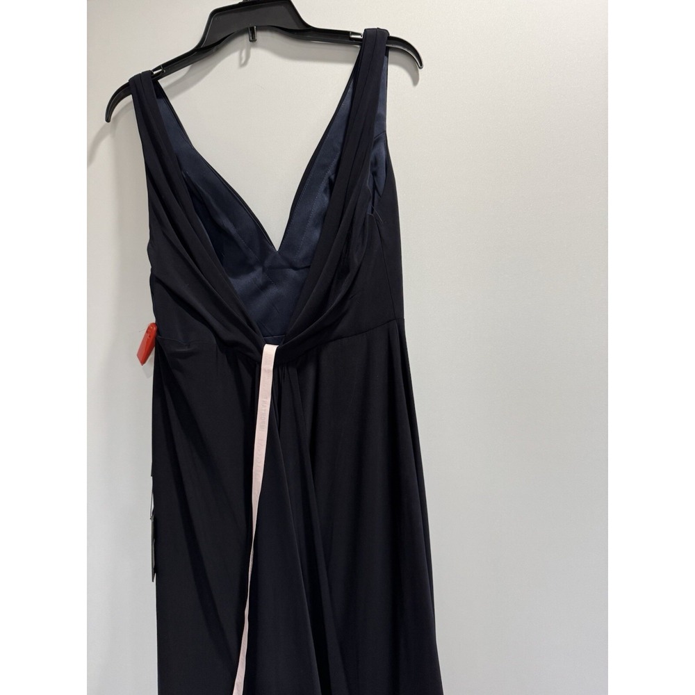 Mac Duggal IEENA Midnight Blue Sleeveless V Neck Jersey Gown 12336 Size 4 $298 - Picture 4 of 8
